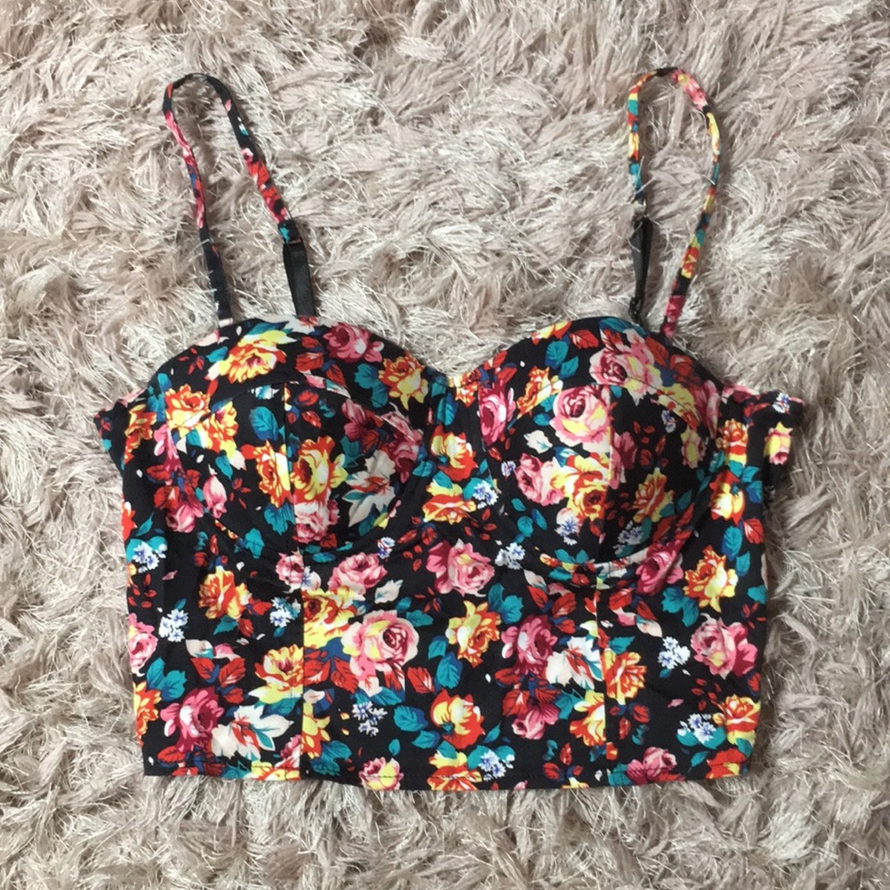 Floral Bustier Crop Top